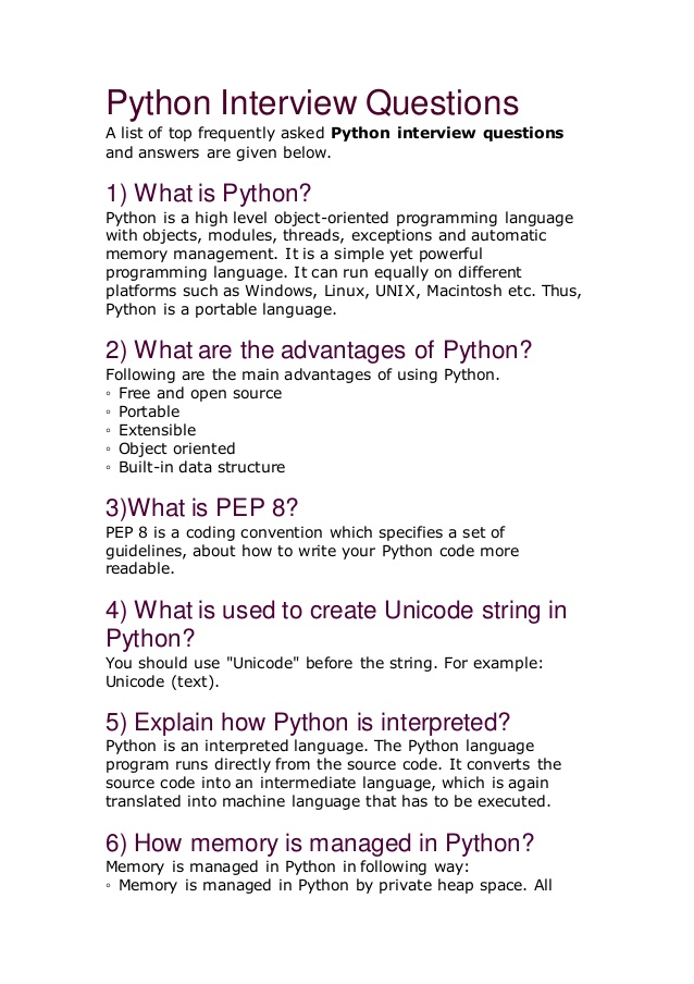 python interview problem solving questions
